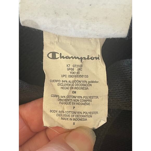 Champion Hoodie Small Black Reverse Weave Pullover - Picture 7 of 7